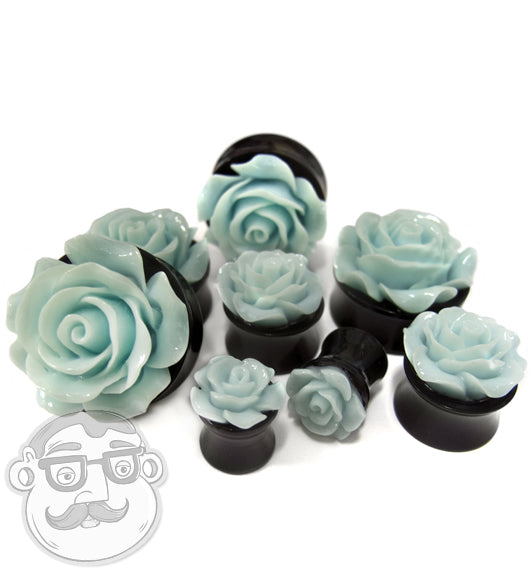 Mint Green Rosebud Flower Plugs