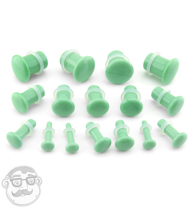 Mint Green Single Flare Glass Plugs