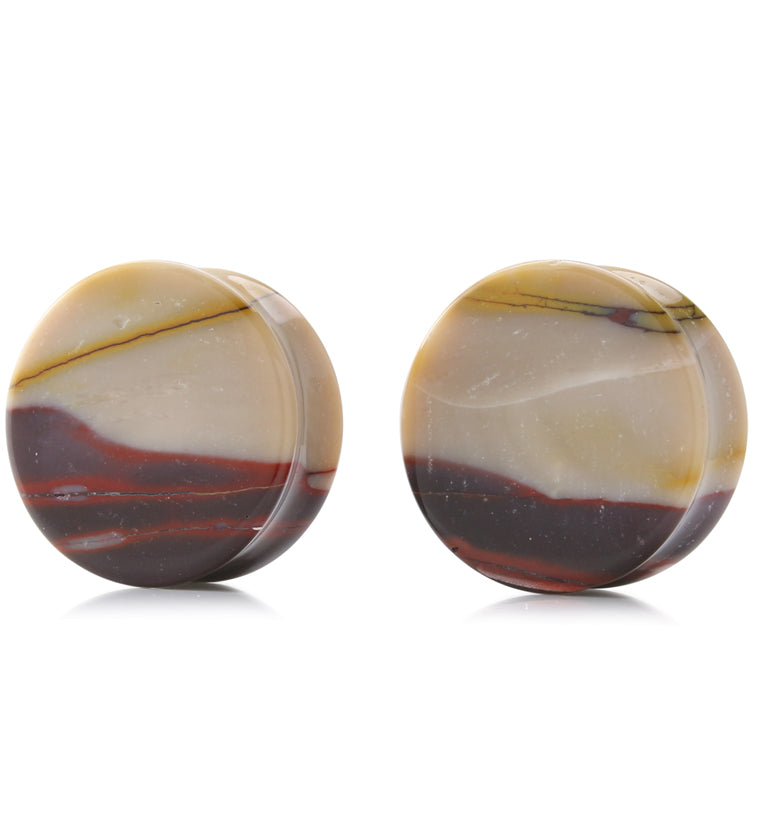 Mookaite Stone Plugs 1" (25.5mm) - Version 1