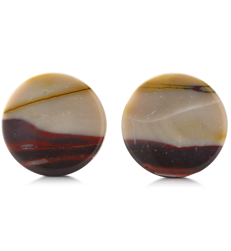 Mookaite Stone Plugs 1" (25.5mm) - Version 1
