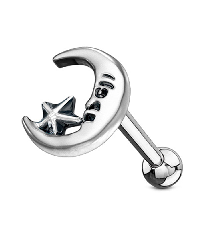 16G Moon Face Cartilage Barbell