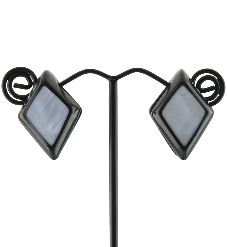 Black PVD Zircon Mother of Pearl Ear Weights