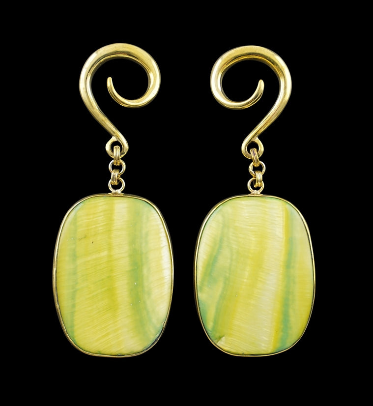 Chartreuse Mother of Pearl Shell Hangers