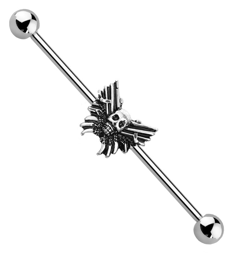 Moth Skull Industrial Barbell