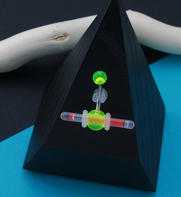 Neon Yellow Glow in the Dark Belly Button Ring