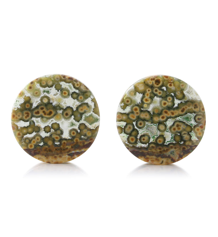Ocean Jasper Stone Plugs 3/4" (19.5mm) Version 1