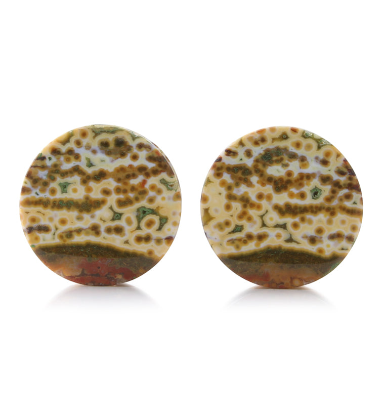 Ocean Jasper Stone Plugs 3/4" (19.5mm) Version 2