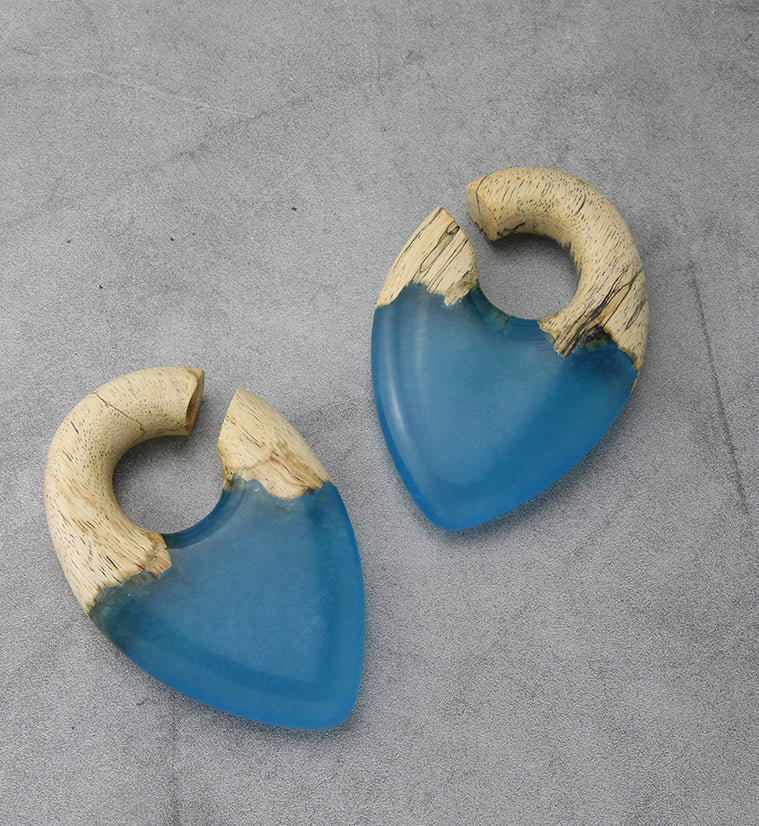 Ocean Resin Splash Tamarind Wood Ear Weights