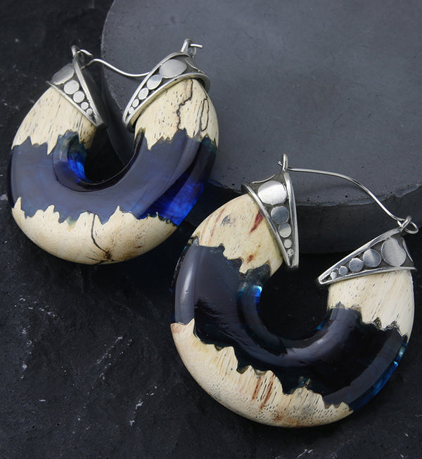 Ocean Resin Tamarind Wood Hangers / Earrings