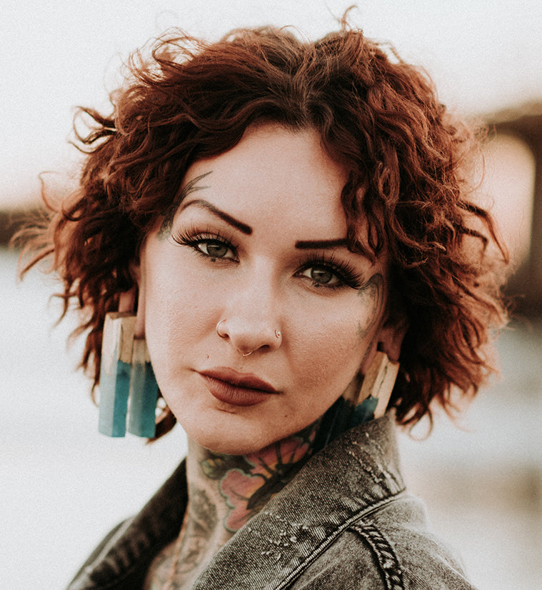 Ocean Resin Tamarind Wood Tower Ear Weights