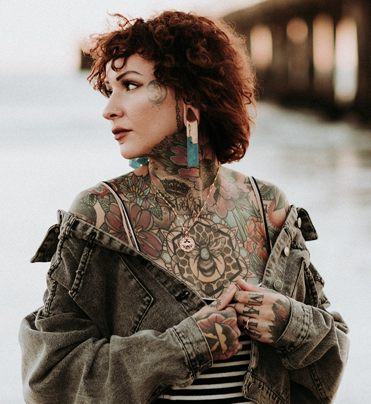 Ocean Resin Tamarind Wood Tower Ear Weights