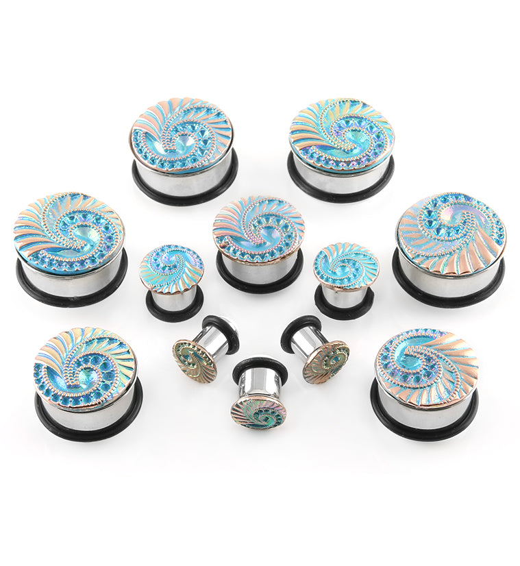 Ocean Swirl Steel Plugs