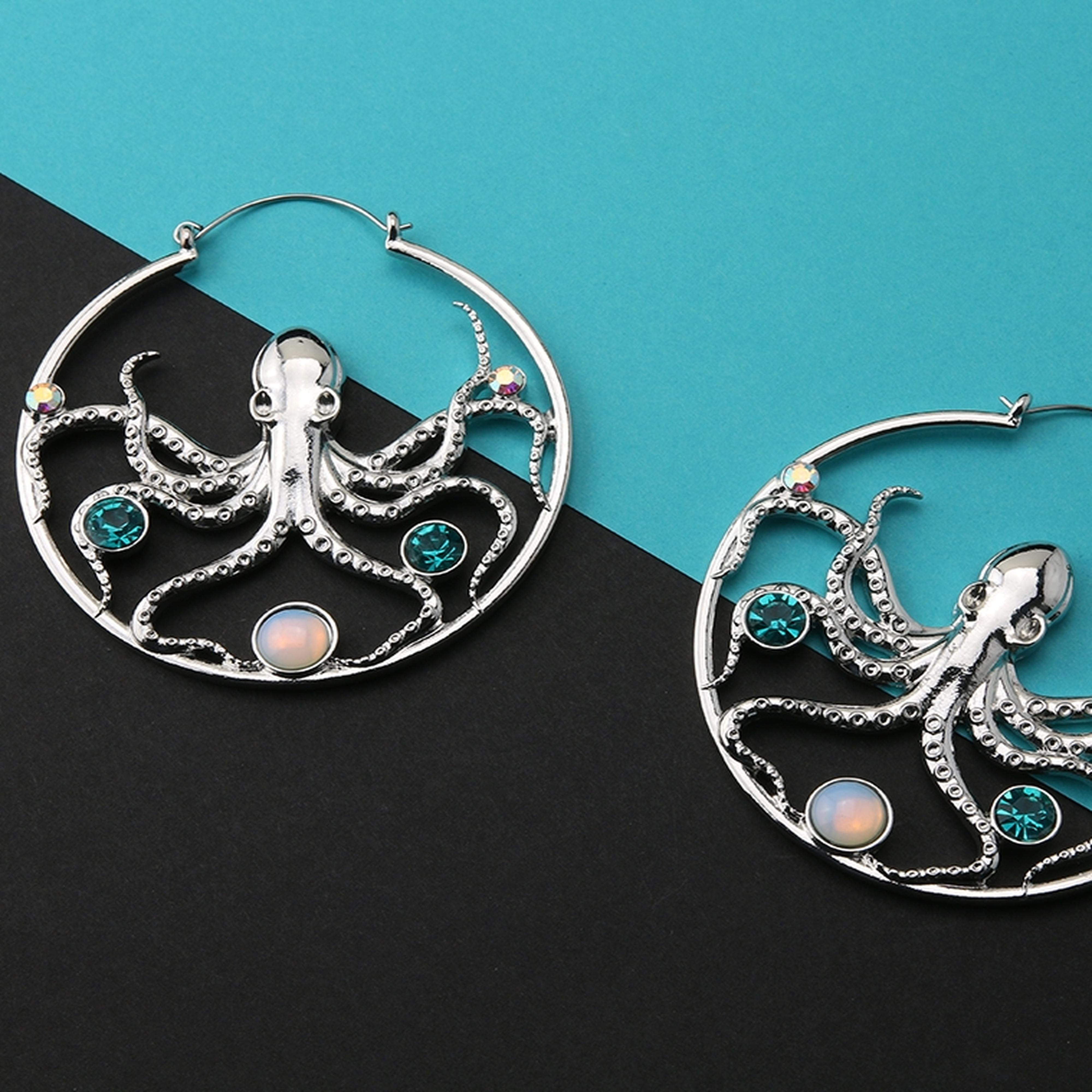 20G Octopus Gem Plug Hoops