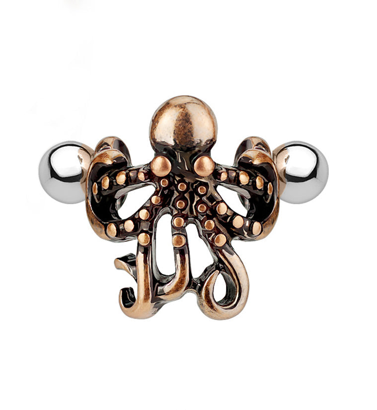 16G Rose Gold Squid Helix / Cartilage Barbell