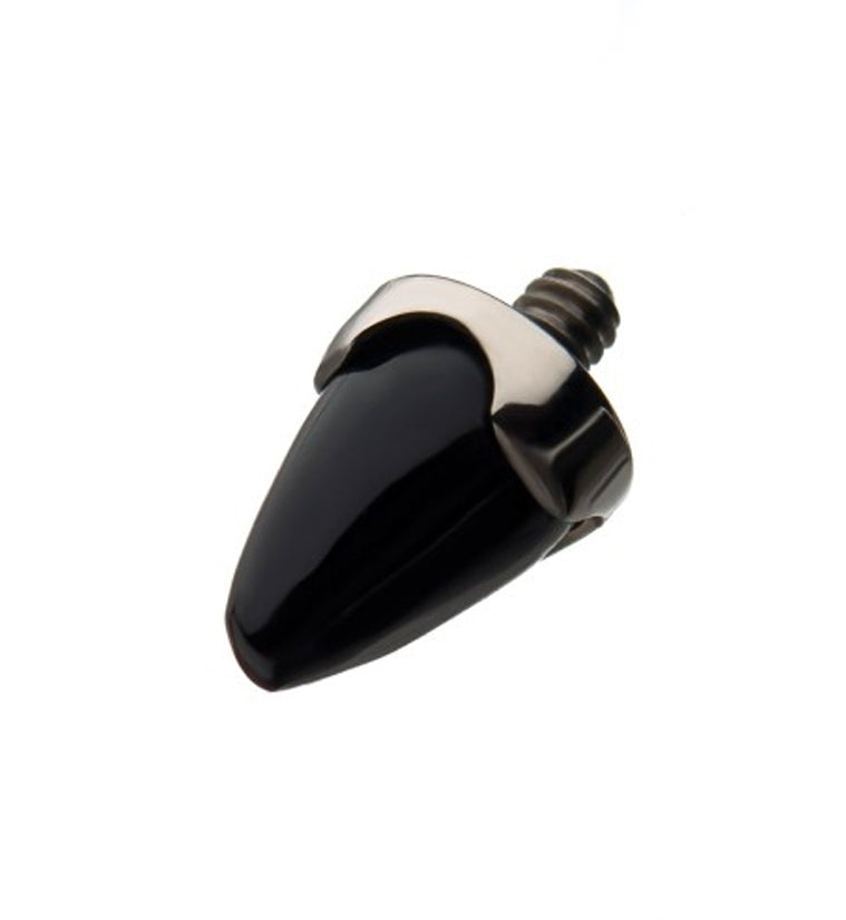Onyx Stone Spike Titanium Threaded End