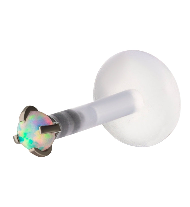 16G White Opalite Bioflex Labret Post