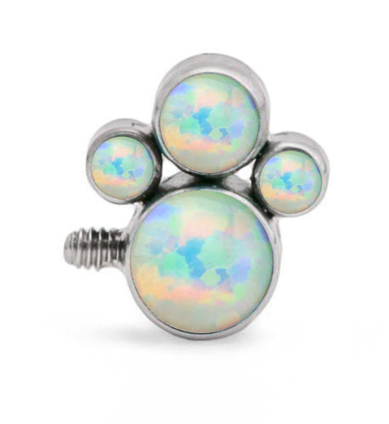 White Opal Quad Cluster Top Titanium Threaded End