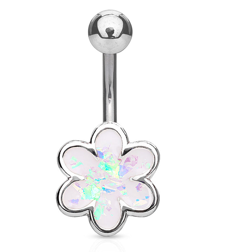 Luminescent Flower Belly Button Ring