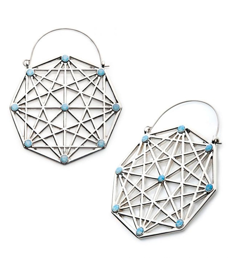 20G Geo Opalite Plug Hoops