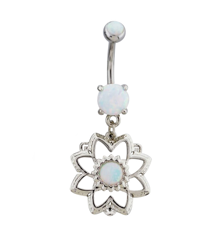 Opal Mandala Dangle Belly Button Ring