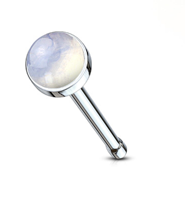 20G Opalite Glass Top Nosebone