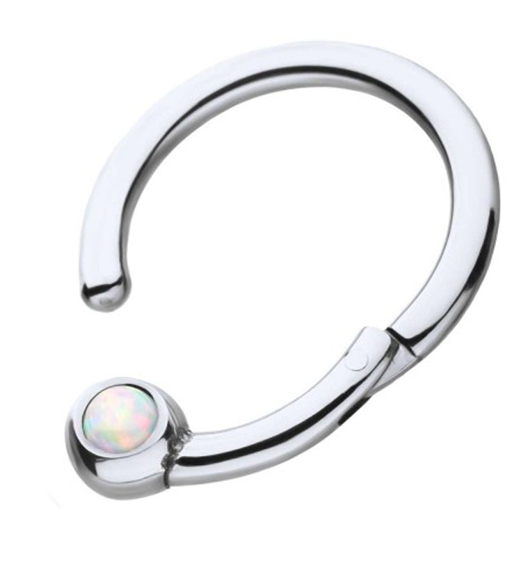 Opalite Captive Titanium Hinged Segment Ring