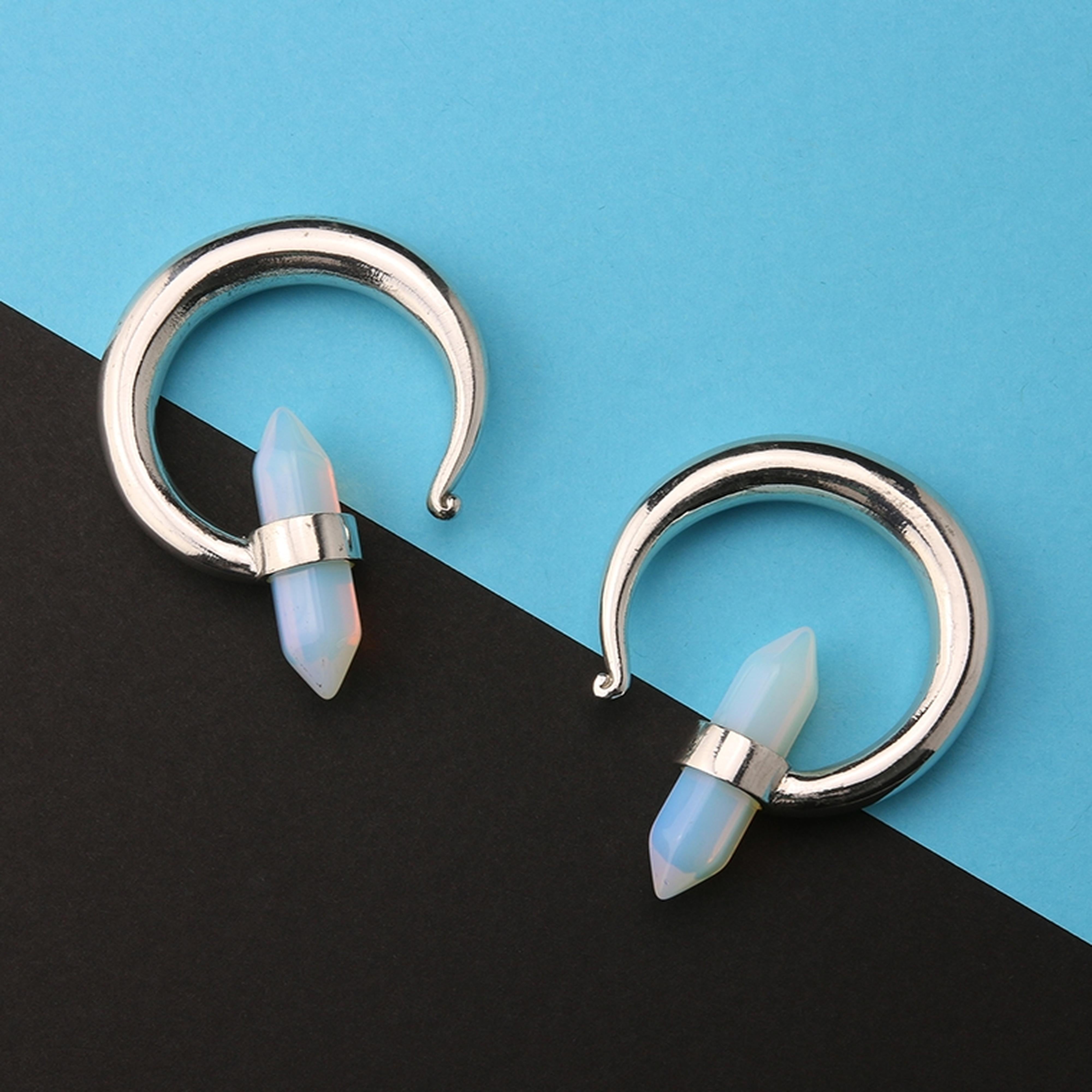 Opalite Solitary Brass Ear Weights