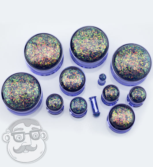 Purple Opalite Steel Plugs