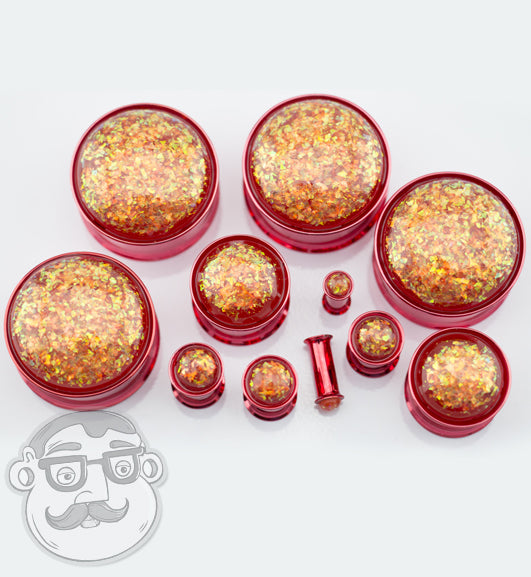 Red Opalite Steel Plugs