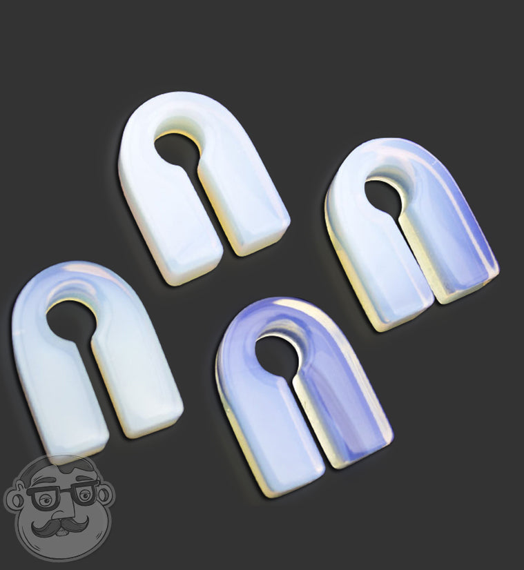 Opalite Key Square Glass Ear Weights