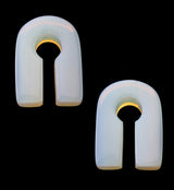 Opalite Glass Key Square Ear Weights