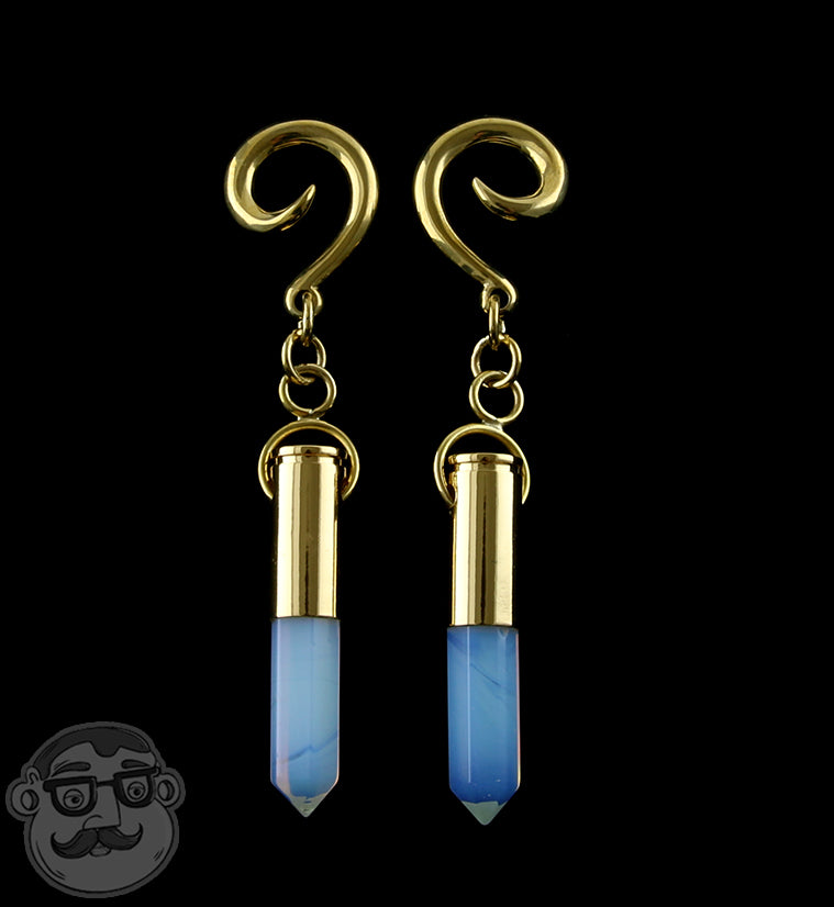 Opalite Glass Prism Hanging Ear Weights