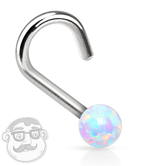 20G - 18G Opalite Nose Screw Ring