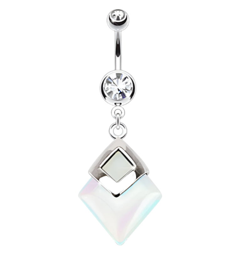 Hanging Opalite Zircon Belly Button Ring