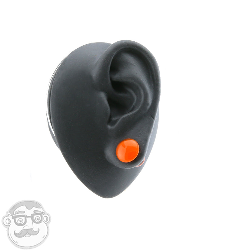 Orange Color Front Single Flare Glass Plugs