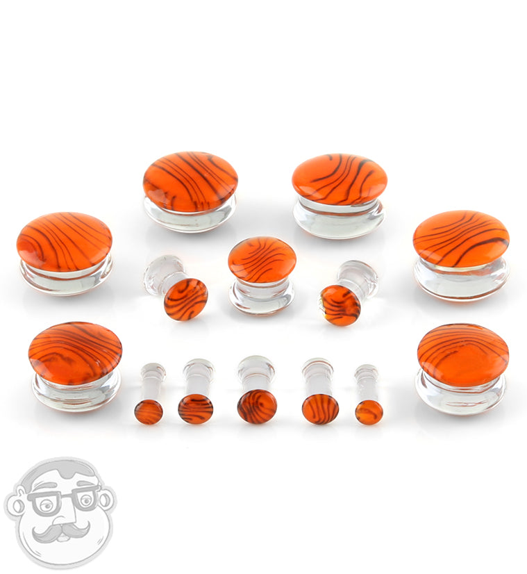 Exotic Orange Glass Plugs
