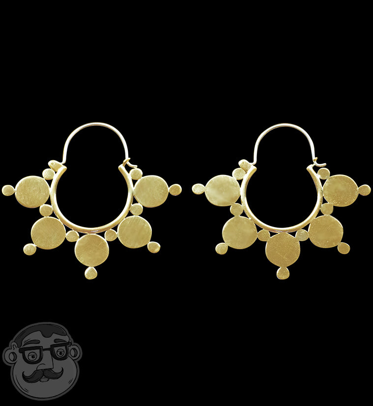 18G Orb Brass Hoop Earrings