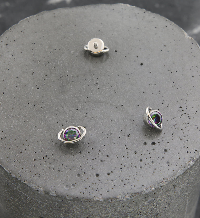 Orbit Black Aurora CZ Titanium Internally Threaded Top