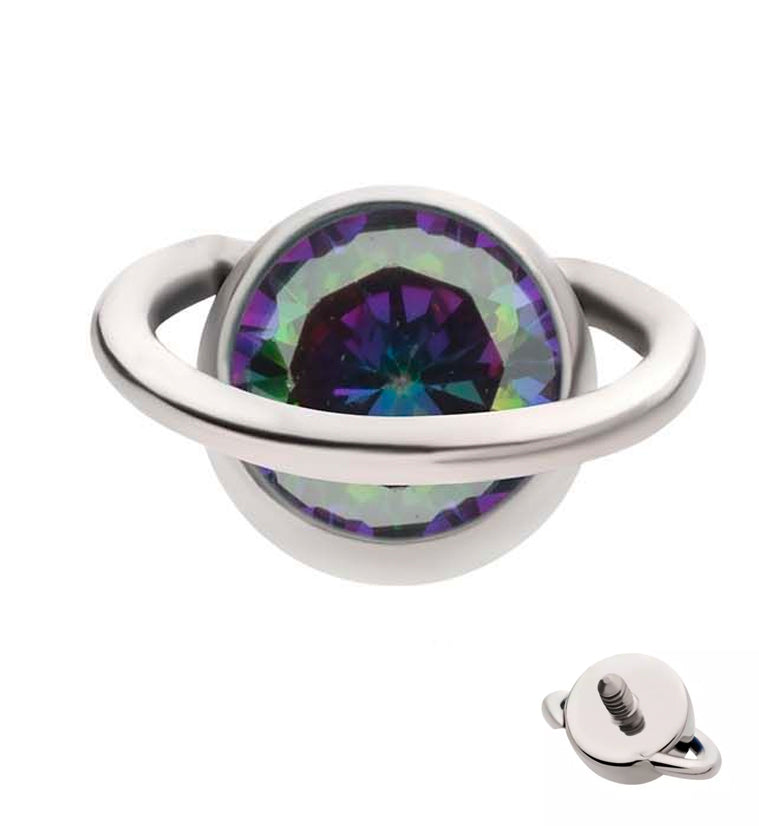 Orbit Black Aurora CZ Titanium Internally Threaded Top