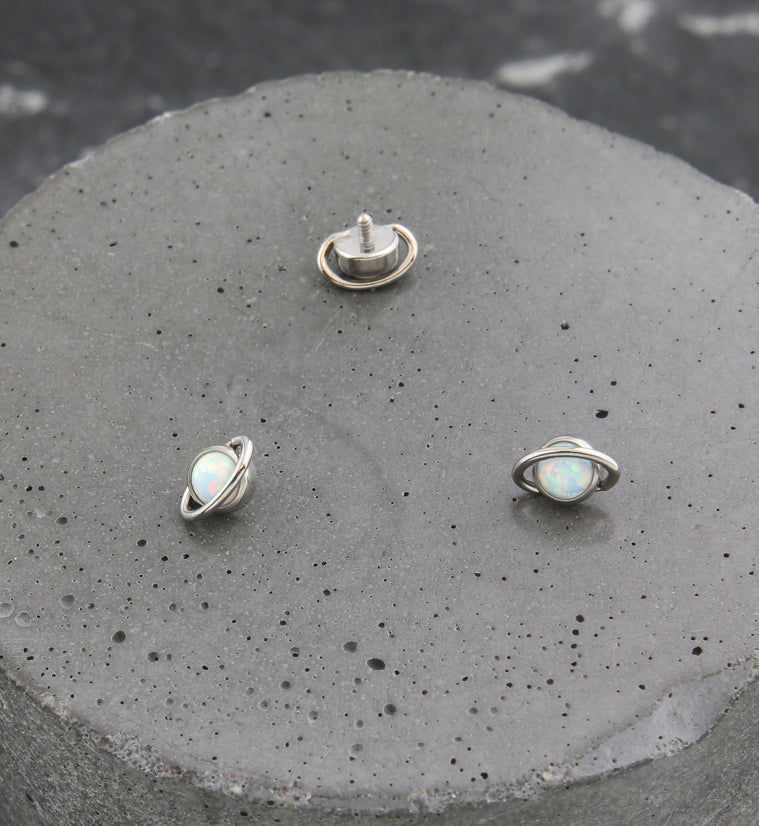 Orbit White Opalite Titanium Internally Threaded Top