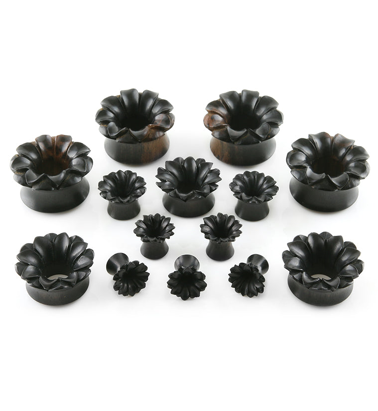 Wooden Lotus Flower Tunnel Plugs