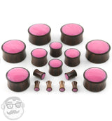 Sono Wood Plugs With Pink Resin Inlay