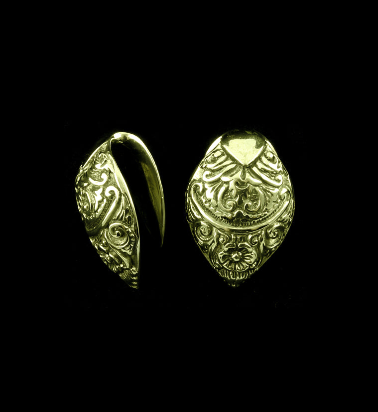 Ornate Brass Ear Weights