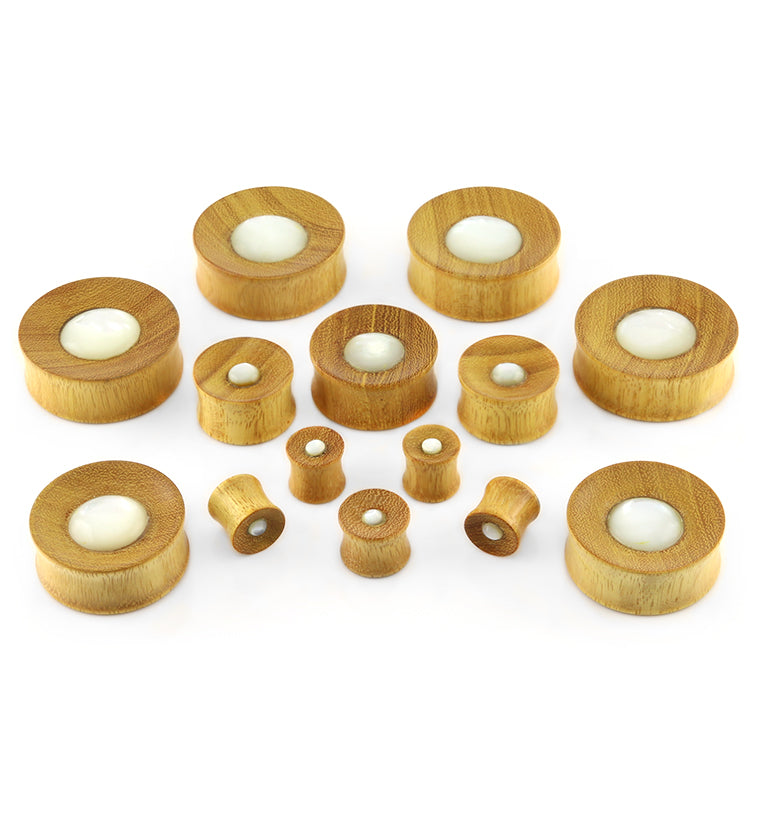 Osage Orange Wood Plugs with MOP Dome Inlay