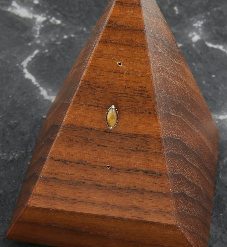 Oval Tiger Eye Stone Titanium Threadless Top