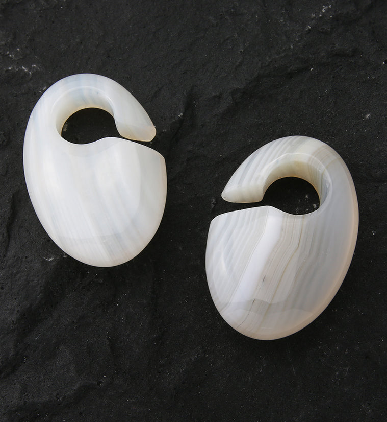 Ovaloid Agate Ear Weights