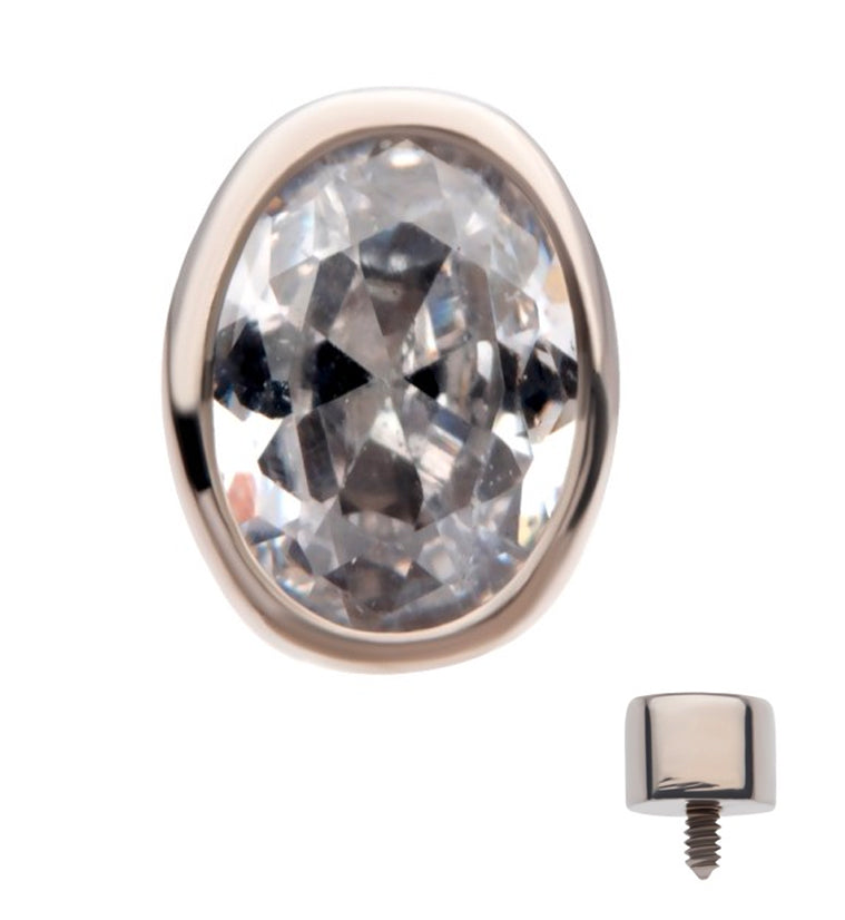 Ovate CZ Titanium Internally Threaded Top