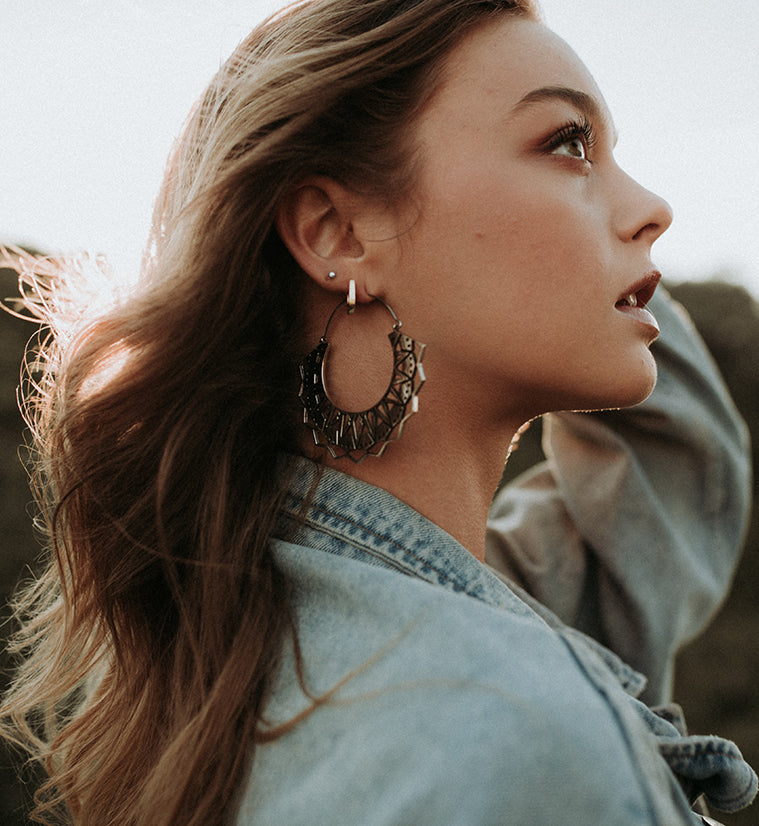 Palmette Titanium Hangers - Earrings