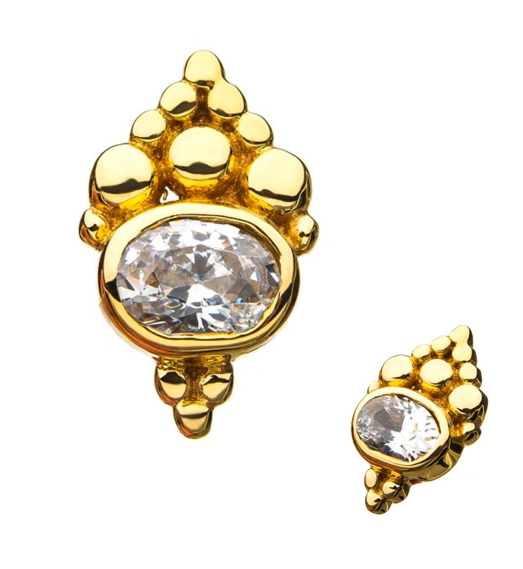 14kt Gold Parcel Bead Threadless Top