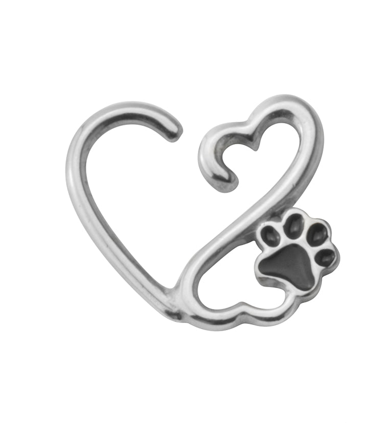Paw Heart Hoop Daith Ring